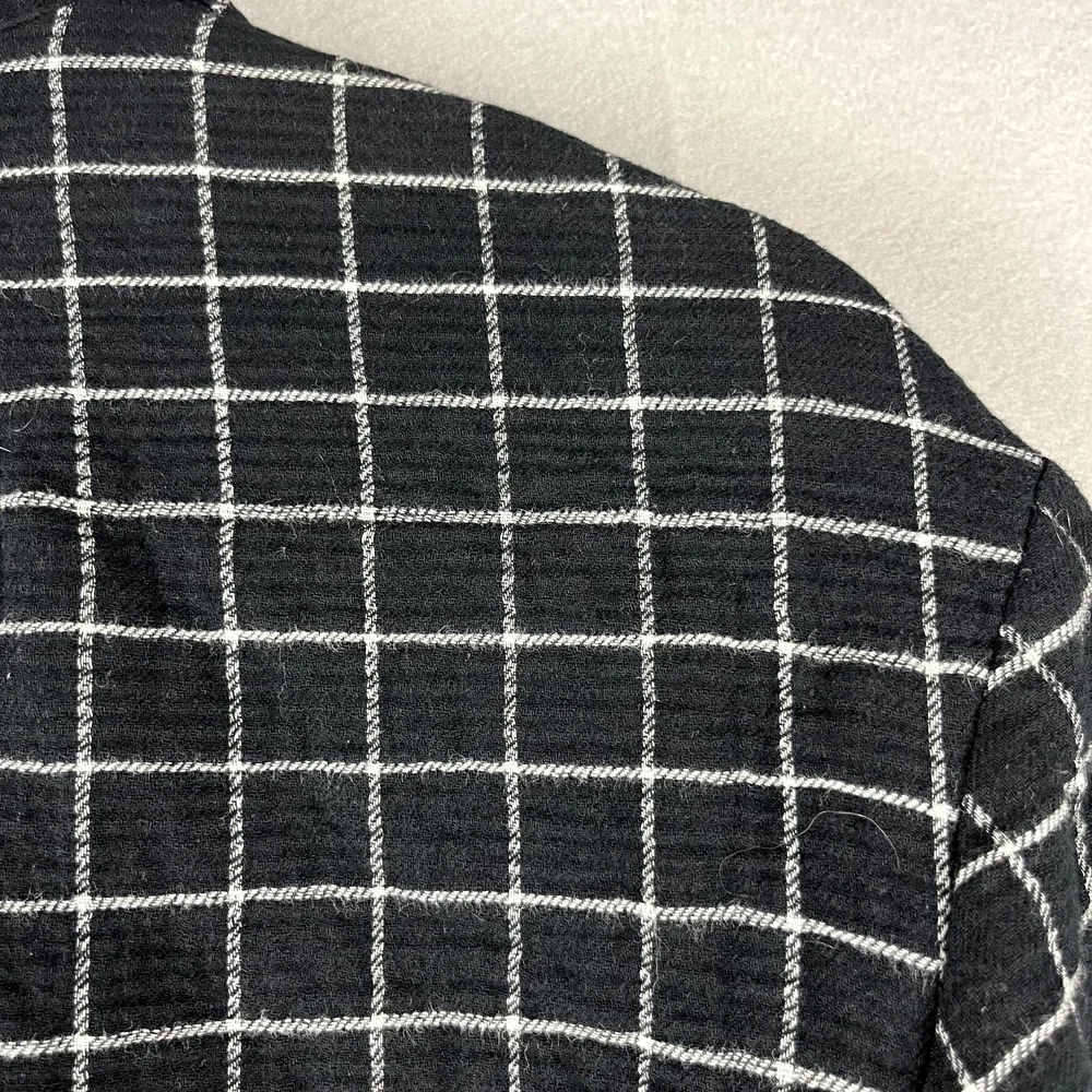 Madewell Waffleback Shaw Blazer Women Small Black Windowpane Cotton Unstructured